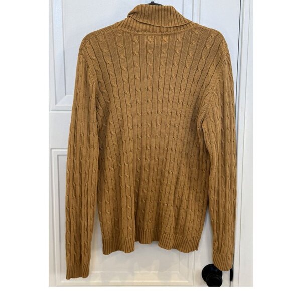 Jones New York Signature 1xl Camel Cable-Knit Turtleneck Sweater EUC Classic - Picture 2 of 6